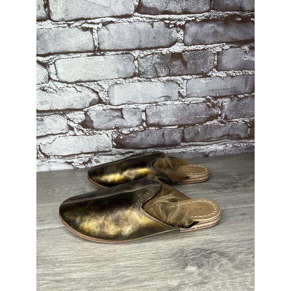 Sabah Baba Big Bend Olive Shearling Bronze Slippers Mules Flats Women 36EU/6M US - Picture 13 of 16